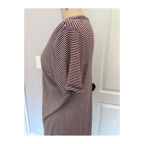 Brandy Melville burgundy and white striped Tshirt dress - Picture 4 of 6